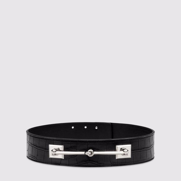 NWT GUCCI GENUINE CROCODILE HORSEBIT WAIST BELT